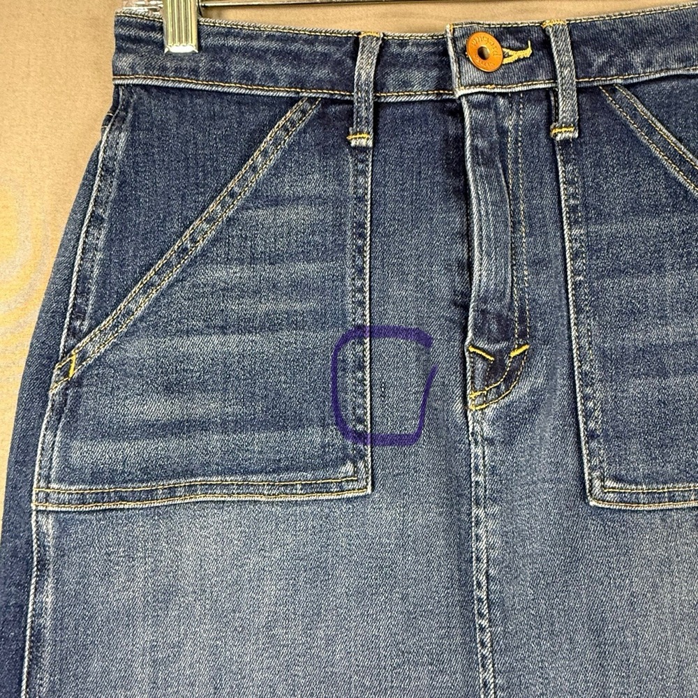Vineyard Vines Utility Pocket Denim Jean Mini Skirt Dark Wash Preppy Size 25 - Picture 3 of 9